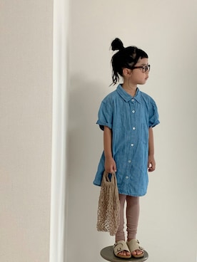 「アイテム（サンダル）」を使った、momono13さん（キッズ・110cm）の夏コーディネート