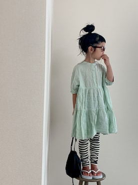 「アイテム（サンダル）」を使った、momono13さん（キッズ・110cm）の夏コーディネート