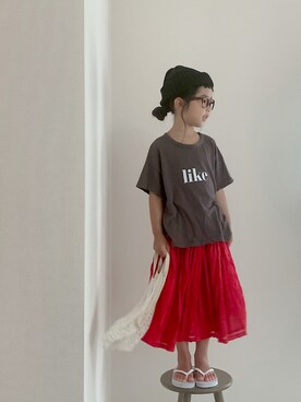 「アイテム（サンダル）」を使った、momono13さん（キッズ・110cm）の夏コーディネート