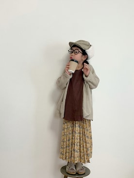 「アイテム（サンダル）」を使った、momono13さん（キッズ・110cm）の秋コーディネート