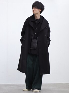 「CASPER JOHN（キャスパージョン）のアイテム（トレンチコート）」を使った、こめさん（メンズ・177cm）の春コーディネート