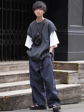 「はじめましてコーデ」｜「アイテム（アクセサリー）」を使った、こめさん（メンズ・177cm）の春コーディネート
