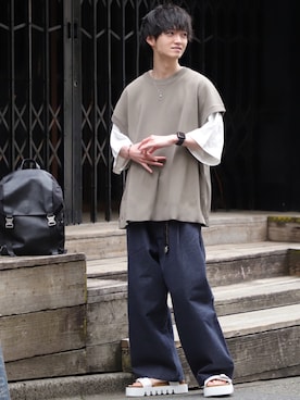 「はじめましてコーデ」｜「アイテム（アクセサリー）」を使った、こめさん（メンズ・177cm）の春コーディネート