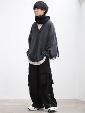 「新年一発目」｜「アイテム（スラックス）」を使った、こめさん（メンズ・177cm）の冬コーディネート