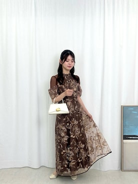 「Kana（カナ）のラメ×シアー グリッター チャンキーヒール パンプス 結婚式 お呼ばれ オケージョン（パンプス、ベージュ系）」を使った、kana_staffさん（レディース・157cm）の春コーディネート