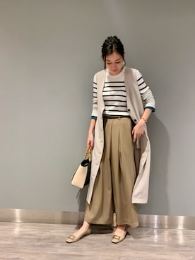 「YECCA VECCA（イェッカヴェッカ）のアイテム（ジャンパースカート）」を使った、ERIさん（レディース・170cm）の春コーディネート