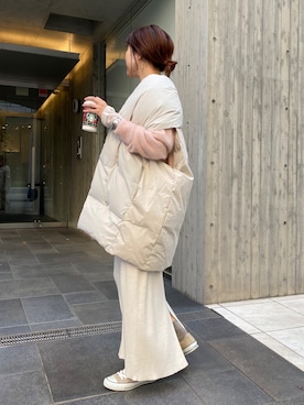 「アウターコーデ」｜「アイテム（ダウンベスト）」を使った、sakuraさん（レディース・165cm）の秋コーディネート