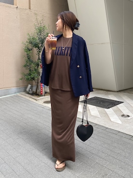 「アイテム（ジャケット/アウター）」を使った、sakuraさん（レディース・166cm）の夏コーディネート