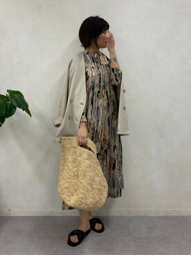 「はじめましてコーデ」｜「アイテム（ノーカラージャケット）」を使った、sakuraさん（レディース・165cm）の春コーディネート