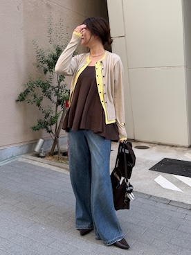 「DouDou（ドゥドゥ）のアイテム（パンツ）」を使った、sakuraさん（レディース・166cm）の秋コーディネート