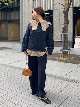 「アイテム（スラックス）」を使った、sakuraさん（レディース・166cm・30代）の冬コーディネート