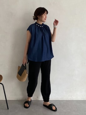 「ハイネックトップス」｜sakuraさん（レディース・165cm）の春コーディネート