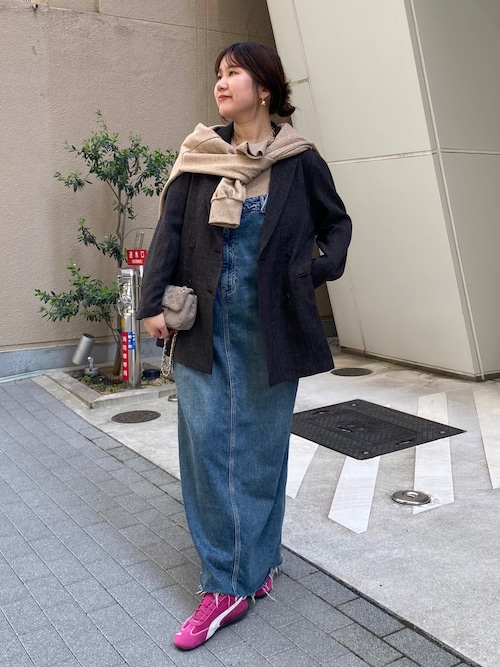 裾フリンジデニムジャンスカ（ワンピース）｜DouDou（ドゥドゥ）の