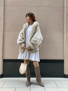 「PROVOKE （プロヴォーク）のアイテム（ブルゾン）」を使った、sakuraさん（レディース・165cm）の秋コーディネート
