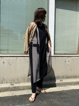 「透かし編みニット」｜「アイテム（ブルゾン）」を使った、sakuraさん（レディース・165cm）の春コーディネート