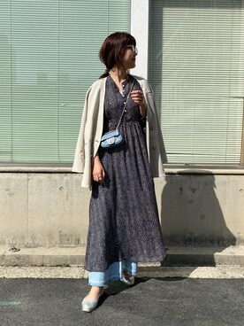 「はじめましてコーデ」｜「アイテム（ノーカラージャケット）」を使った、sakuraさん（レディース・165cm）の春コーディネート