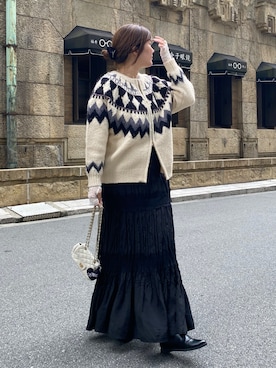 「アイテム（カーディガン/ボレロ）」を使った、sakuraさん（レディース・166cm・30代）の冬コーディネート