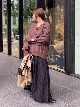 「アイテム（カバーオール）」を使った、sakuraさん（レディース・166cm）の秋コーディネート