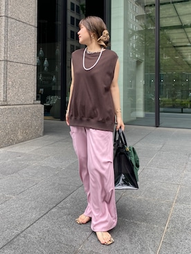 「アイテム（シュシュ）」を使った、sakuraさん（レディース・166cm）の夏コーディネート