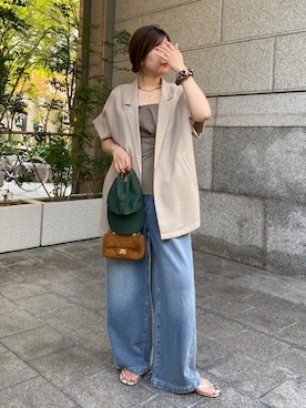 「アイテム（ジャケット/アウター）」を使った、sakuraさん（レディース・166cm・30代）の夏コーディネート