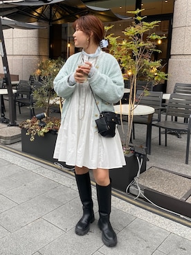 「ほめられ本命コーデ」｜「アイテム（ノーカラージャケット）」を使った、sakuraさん（レディース・165cm）の冬コーディネート