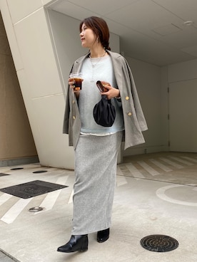 「ゆるニット」｜「アイテム（ジャケット/アウター）」を使った、sakuraさん（レディース・165cm）の冬コーディネート