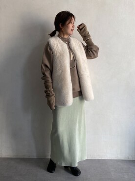 「ロゴニット」｜「アイテム（その他シューズ）」を使った、sakuraさん（レディース・165cm）の秋コーディネート