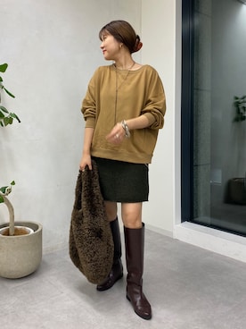 「チョーカー」｜「アイテム（スウェット）」を使った、sakuraさん（レディース・165cm）の秋コーディネート