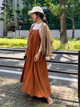「Hanes」｜「アイテム（ジャケット/アウター）」を使った、sakuraさん（レディース・165cm）の夏コーディネート