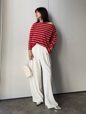 「DouDou（ドゥドゥ）のアイテム（パンツ）」を使った、sakuraさん（レディース・166cm）の春コーディネート