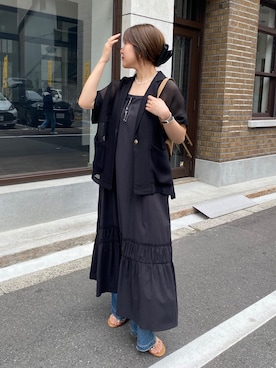 「DouDou（ドゥドゥ）のアイテム（ワンピース/ドレス）」を使った、sakuraさん（レディース・166cm）の春コーディネート