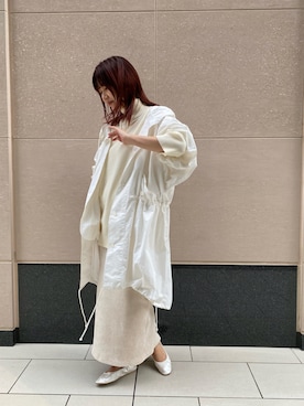 「DouDou（ドゥドゥ）のアイテム（モッズコート）」を使った、sakuraさん（レディース・165cm）の秋コーディネート
