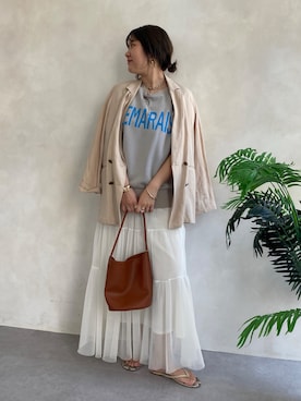 「アイテム（ジャケット/アウター）」を使った、sakuraさん（レディース・166cm・30代）の夏コーディネート