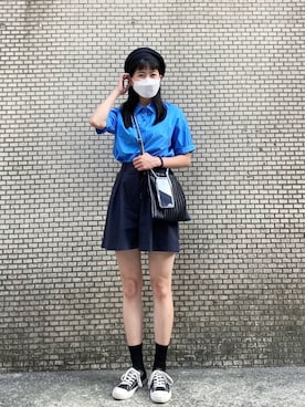 「無印良品（ムジルシリョウヒン）のアイテム（シューズ、ブラック系）」を使った、Lily さん（レディース・167cm）の春コーディネート