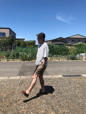 「アイテム（モカシン/デッキシューズ）」を使った、noraさん（メンズ・175cm）の夏コーディネート