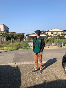 「CIAOPANIC TYPY（チャオパニックティピー）のアイテム（帽子）」を使った、noraさん（メンズ・175cm）の秋コーディネート