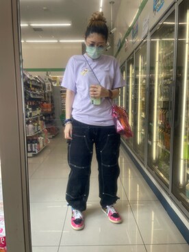 「MAD FOOT（マッドフット）のアイテム」を使った、IZMさん（レディース・165cm）の夏コーディネート