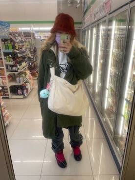 「Confirm（コンファーム）のアイテム（モッズコート）」を使った、IZMさん（レディース・165cm）の秋コーディネート