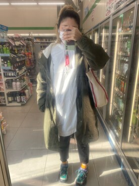 「Confirm（コンファーム）のアイテム（モッズコート）」を使った、IZMさん（レディース・165cm）の冬コーディネート