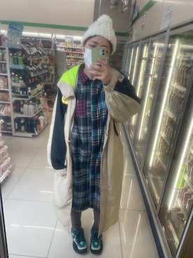 「CHUMS（チャムス）のアイテム（ワンピース/ドレス）」を使った、IZMさん（レディース・165cm）の秋コーディネート