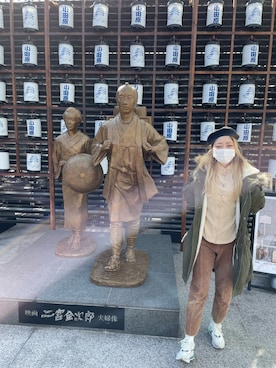「Right-on（ライトオン）のアイテム（ハンチング/ベレー帽）」を使った、IZMさん（レディース・165cm）の冬コーディネート