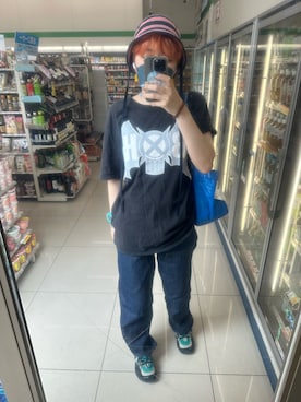 「BOUNTY HUNTER（バウンティーハンター）のアイテム」を使った、IZMさん（レディース・165cm）の夏コーディネート