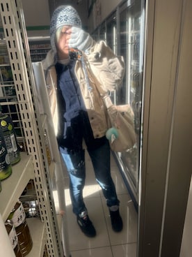 「POST O'ALLS(ポストオーバーオールズ)のアイテム」を使った、IZMさん(レディース・165cm)の春コーディネート