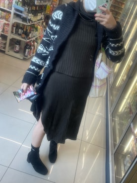 「AZUL by moussy（アズールバイマウジー）のアイテム（その他アウター）」を使った、IZMさん（レディース・165cm）の冬コーディネート
