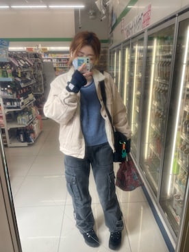 「BLACK EMBER（ブラックエンバー）のアイテム」を使った、IZMさん（レディース・165cm）の冬コーディネート