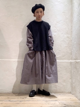 「RNA」｜「アイテム（ハンチング/ベレー帽）」を使った、hiroseさん（レディース・155cm）の秋コーディネート