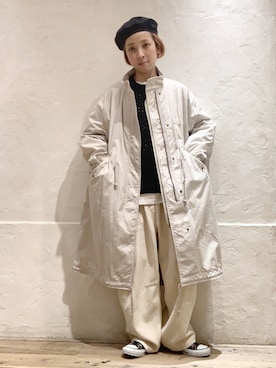 「RNA」｜「アイテム（ハンチング/ベレー帽）」を使った、hiroseさん（レディース・155cm）の秋コーディネート