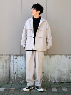 「JUNRED（ジュンレッド）のファイヤーストレッチCPOブルゾン（ブルゾン）」を使った、todaさん（メンズ・165cm）の秋コーディネート