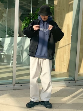 「JUNRED（ジュンレッド）のアイテム（MA-1）」を使った、todaさん（メンズ・165cm）の秋コーディネート