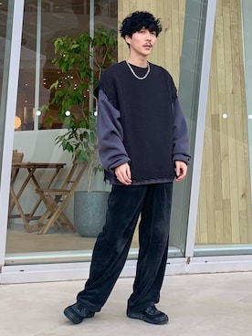 「JUNRED（ジュンレッド）のアイテム（スウェット）」を使った、todaさん（メンズ・165cm）の冬コーディネート
